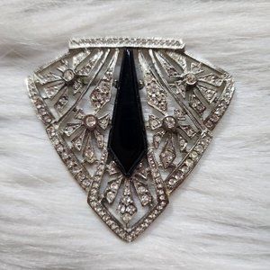 Vintage Les Bernard Rhinestone Lucite brooch